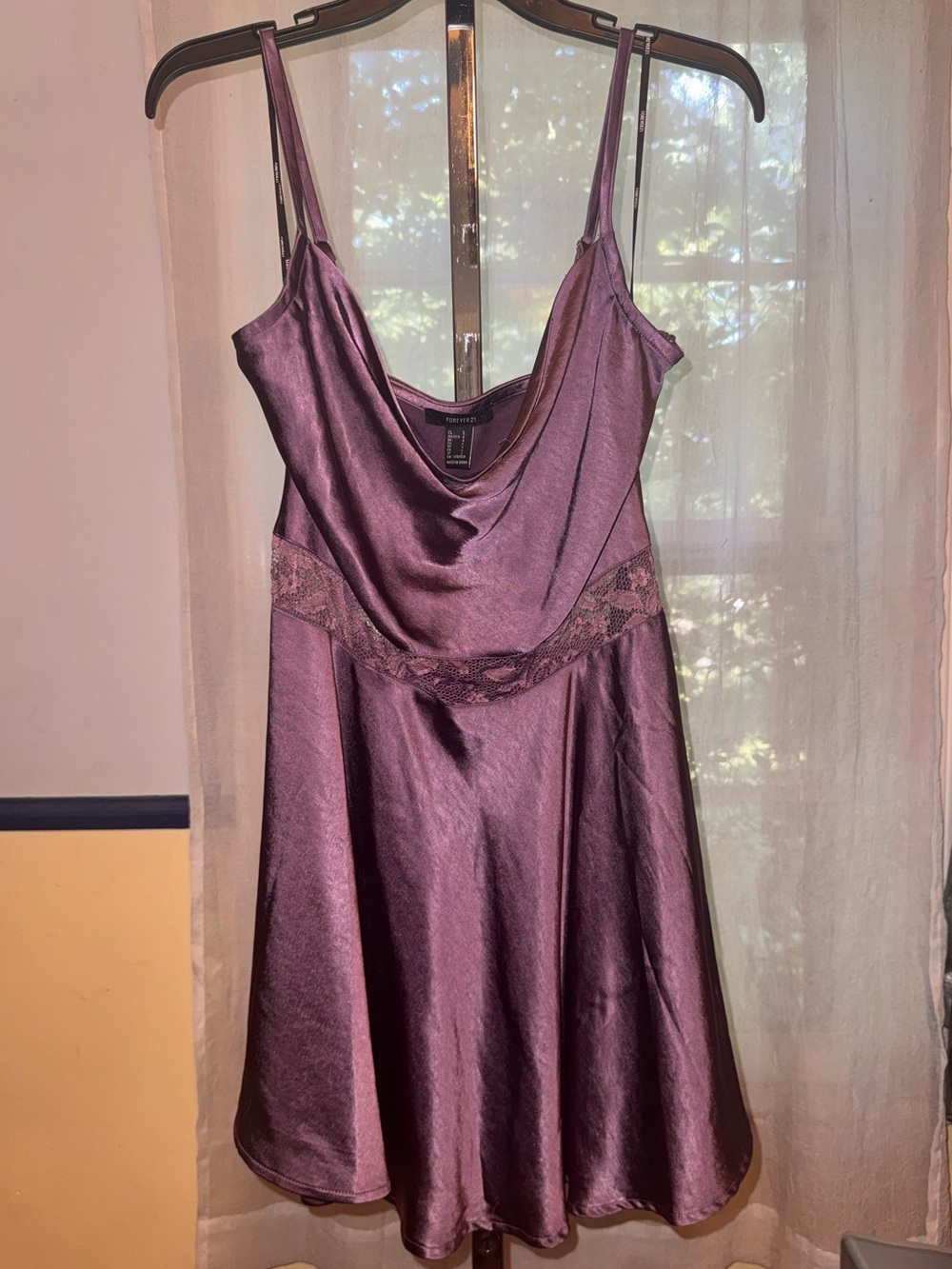 NWOT Forever 21 Large Purple Lace Cut Out Short Dress